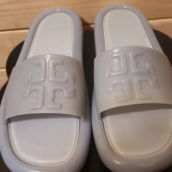 Tory Burch Bubble Jelly Slide - ‘Dew Blue’ - Size 8B - Picture 2 of 4